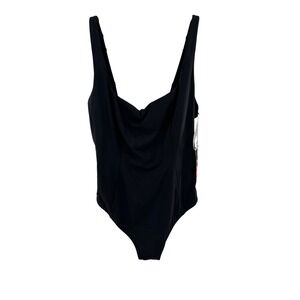 Yitty One Piece Swimsuit Black Square Neck Adjustable Straps Plus Size XXL 1X